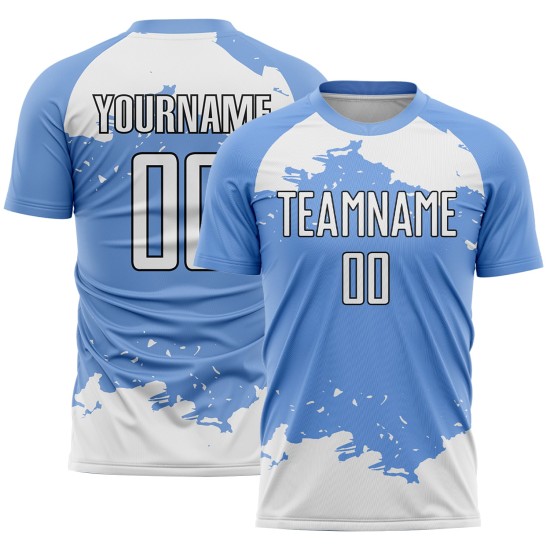 Maillot de football bleu blanc-noir, uniforme léger, motif abstrait, sublimation, personnalisé