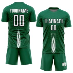 Maillot de football blanc et noir Kelly Shapes personnalisé Green Arrow, sublimation Maillot de football blanc et noir Kelly Shapes personnalisé Green Arrow, sublimation