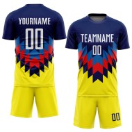 Maillot de football blanc et or, uniforme personnalisé par sublimation