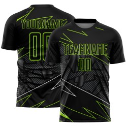 Maillot personnalisé à sublimation, uniforme de football néon noir vert