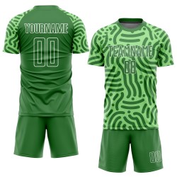 Maillot de football Green Kelly à sublimation vert fluo et blanc personnalisé