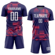 Maillot de football blanc-violet à sublimation personnalisée