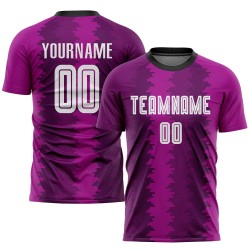 Maillot de football personnalisé à sublimation violet, blanc et rose