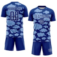 Maillot de football Cloud, modèle uniforme, blanc, sublimation, personnalisé, royal Maillot de football Cloud, modèle uniforme, blanc, sublimation, personnalisé, royal