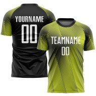 Maillot de football blanc et noir à sublimation dorée, uniforme personnalisé