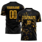 Maillot de football abstrait personnalisé par sublimation, fragment, noir et or, Royal Art Maillot de football abstrait personnalisé par sublimation, fragment, noir et or, Royal Art