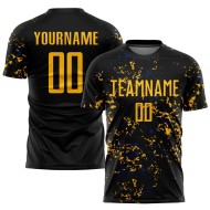 Maillot de football abstrait personnalisé par sublimation, fragment, noir et or, Royal Art