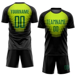 Maillot de football Kelly personnalisé noir, uniforme de sublimation vert