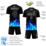 Maillot de sublimation Flame personnalisé uniforme de football blanc noir