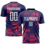 Maillot de football blanc-violet à sublimation personnalisée