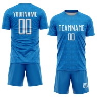 Maillot de football à formes géométriques, bleu et noir, sublimation personnalisée