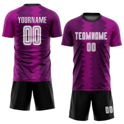 Maillot de football personnalisé à sublimation violet, blanc et rose
