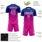 Maillot de football personnalisé à sublimation rose foncé et blanc