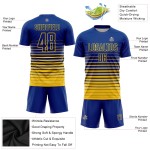 Maillot de football à rayures fines, personnalisé, jaune, dégradé, sublimation, royal