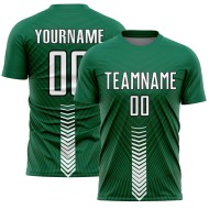 Maillot de football blanc et noir Kelly Shapes personnalisé Green Arrow, sublimation