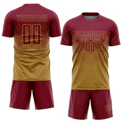 Maillot de football uniforme sublimé personnalisé cramoisi vieil or