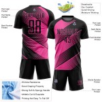 Maillot de football personnalisé à sublimation noire rose
