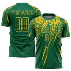 Maillot de football personnalisé vert jaune Kelly Sublimation