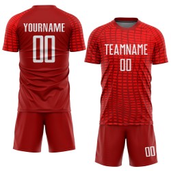 Maillot de football rouge et blanc personnalisé à sublimation