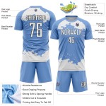 Maillot de football bleu blanc-noir, uniforme léger, motif abstrait, sublimation, personnalisé