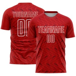 Maillot de football rouge uniforme blanc personnalisé par sublimation