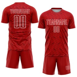 Maillot de football rouge uniforme blanc personnalisé par sublimation