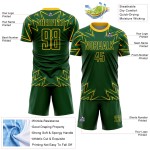 Maillot de football géométrique jaune à sublimation personnalisée, formes uniformes, vert