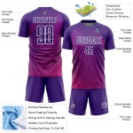 Maillot de football blanc à sublimation Purple Lines, uniforme personnalisé Maillot de football blanc à sublimation Purple Lines, uniforme personnalisé