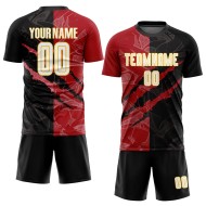 Maillot à gratter blanc motif graffiti sublimation personnalisé rouge-jaune noir uniforme de football