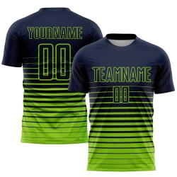 Maillot à fines rayures personnalisé, uniforme, bleu marine, mode, vert, sublimation, football, néon