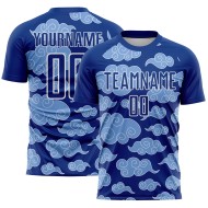 Maillot de football Cloud, modèle uniforme, blanc, sublimation, personnalisé, royal