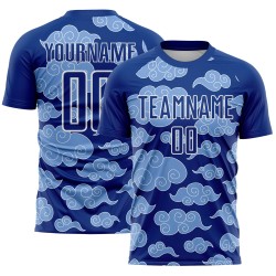 Maillot de football Cloud, modèle uniforme, blanc, sublimation, personnalisé, royal