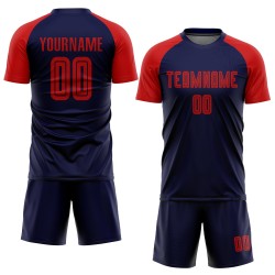 Maillot de football personnalisé à sublimation rouge marine