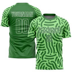 Maillot de football Green Kelly à sublimation vert fluo et blanc personnalisé