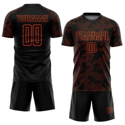 Maillot de football orange et noir, uniforme personnalisé par sublimation