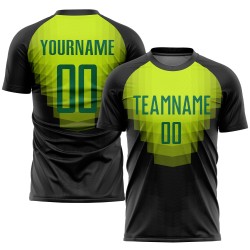 Maillot de football Kelly personnalisé noir, uniforme de sublimation vert