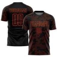 Maillot de football orange et noir, uniforme personnalisé par sublimation