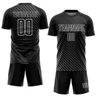 Maillot de football géométrique personnalisé, uniforme de sublimation blanc, noir