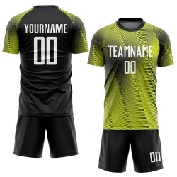 Maillot de football blanc et noir à sublimation dorée, uniforme personnalisé