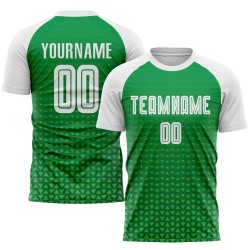 Maillot de football sublimé blanc, uniforme vert, personnalisé Kelly
